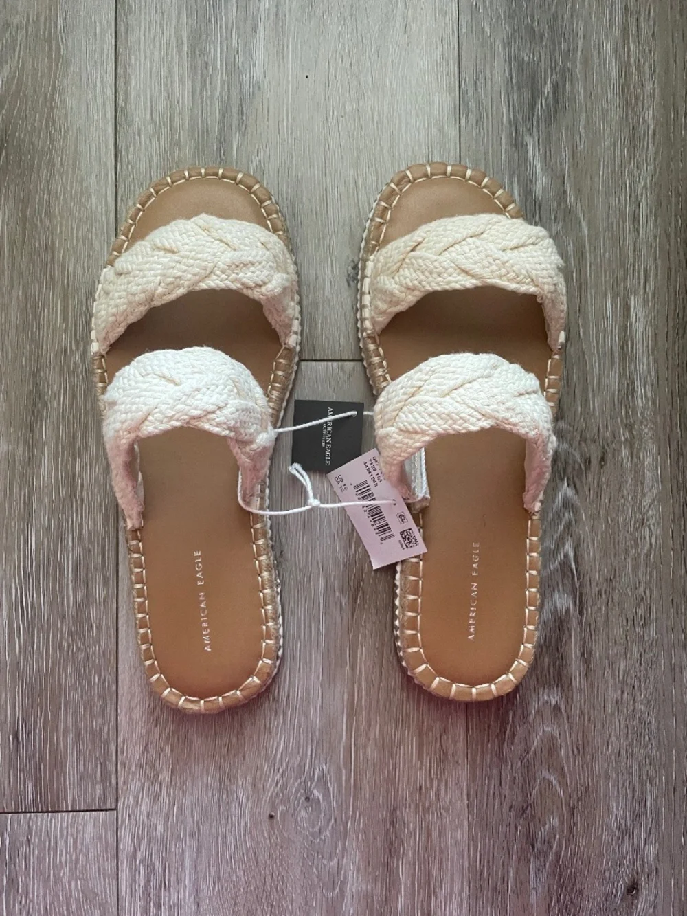 American Eagle Braided Strap Sandals – Cream